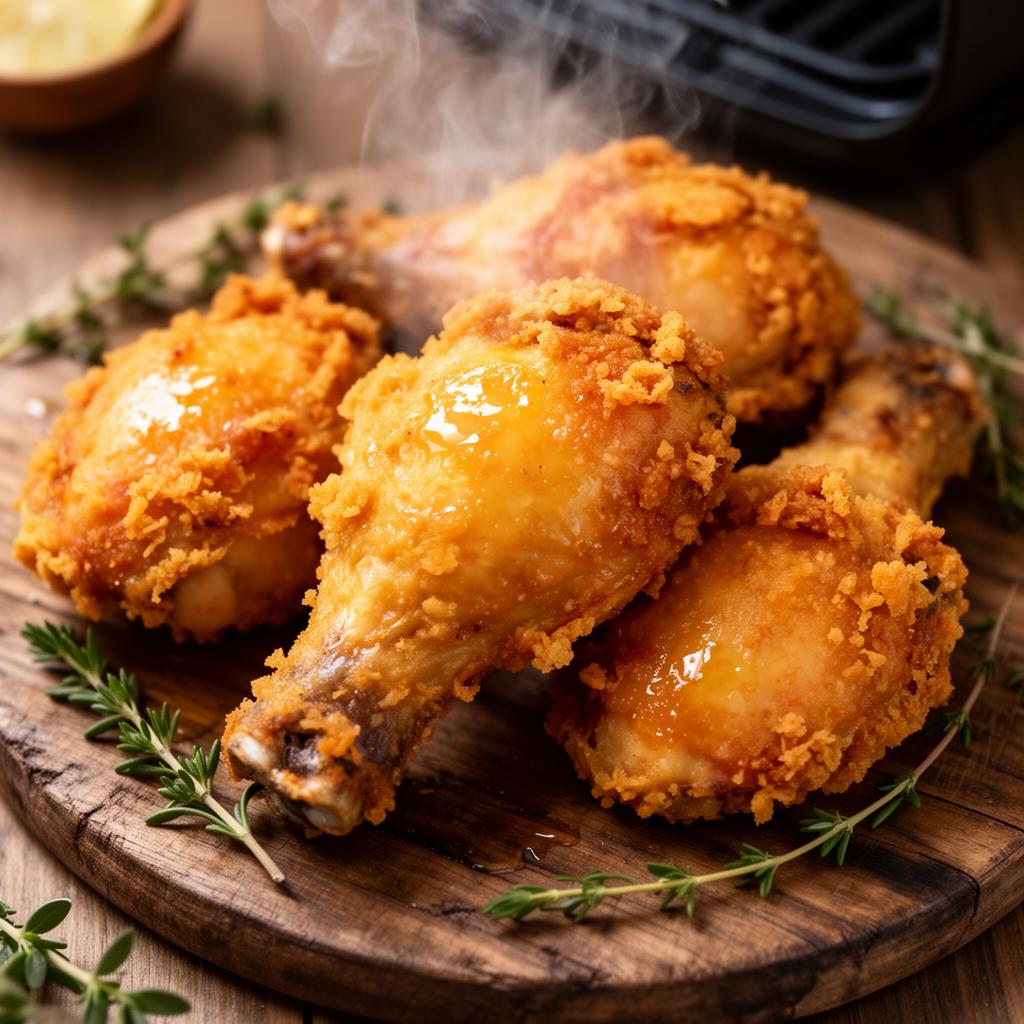 Pollo crujiente dorado hecho en AirFryer